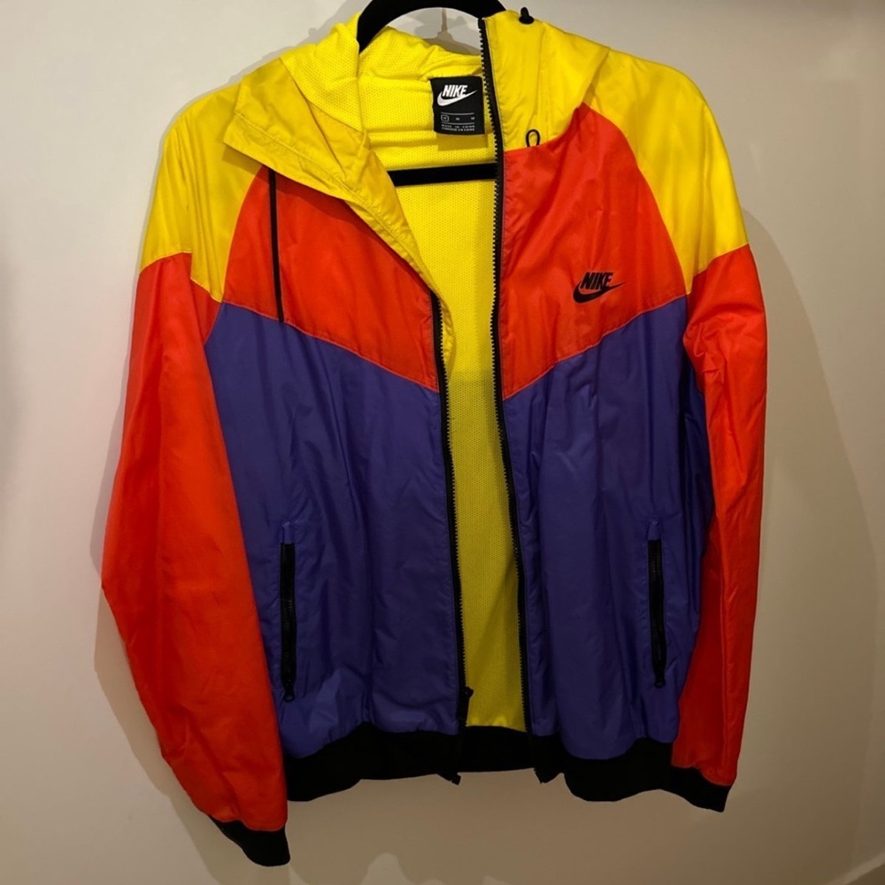 Multicolored Nike Windbreaker (Blue, Red & Yellow)